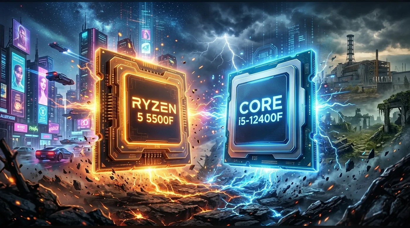 Новый Ryzen 5 5500F почти не уступает Core i5-12400F в играх